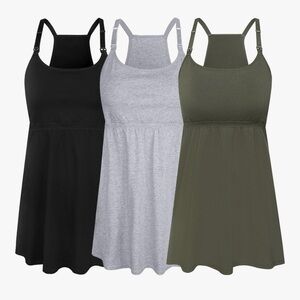 Women's Maternity Tank Tops - Black, Gray, Olive. XL